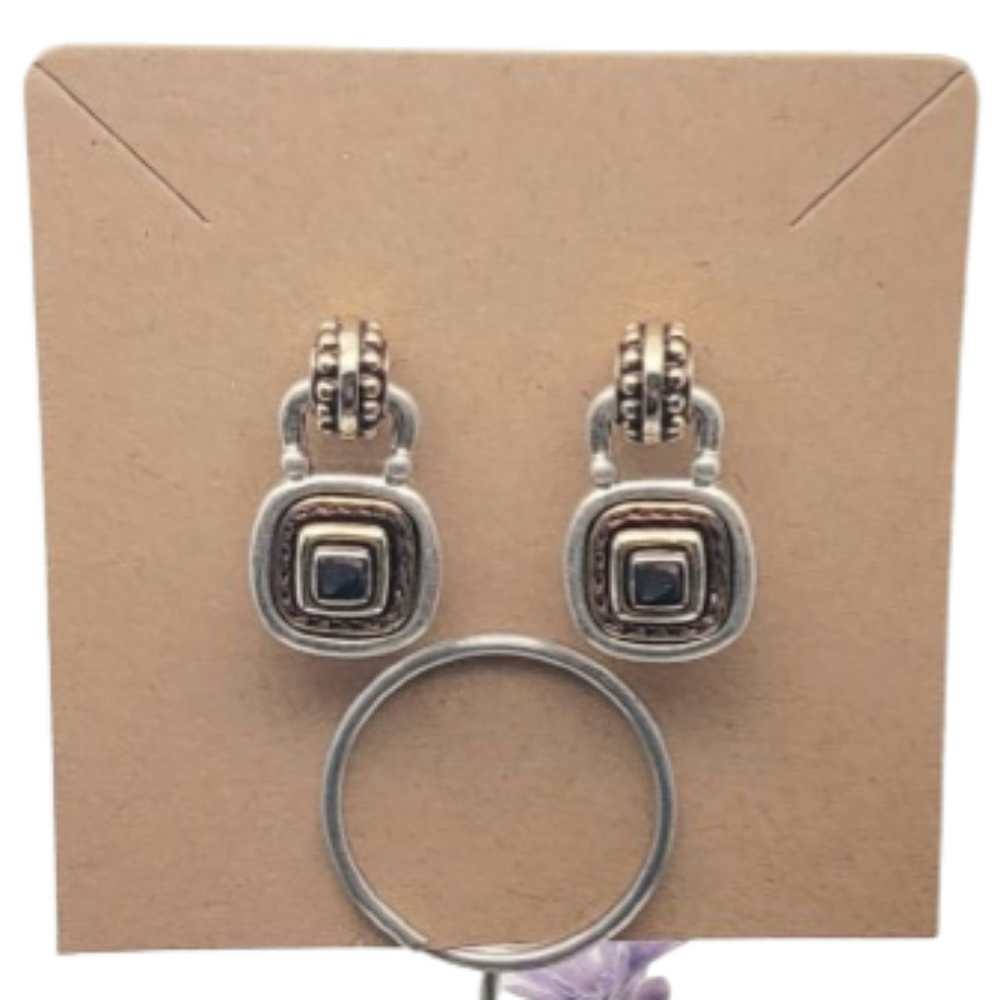 Reversible LC Silver and Gold Earrings 0049